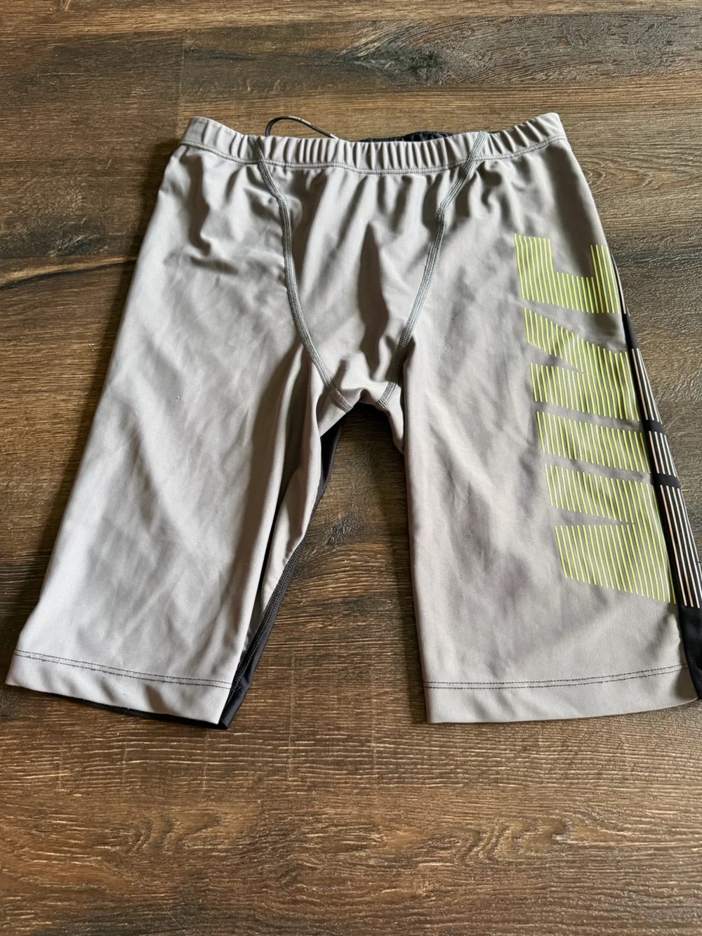 Nike Dri-FIT Running Shorts — Gray/Black/Volt